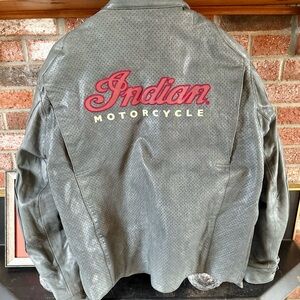 Indian Motorcycle Gray LeatherJacket